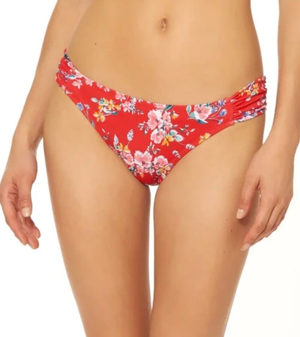 Jessica Simpson Red Floral Hipster Bikini Bottom Chantilly Lace XL NWOT